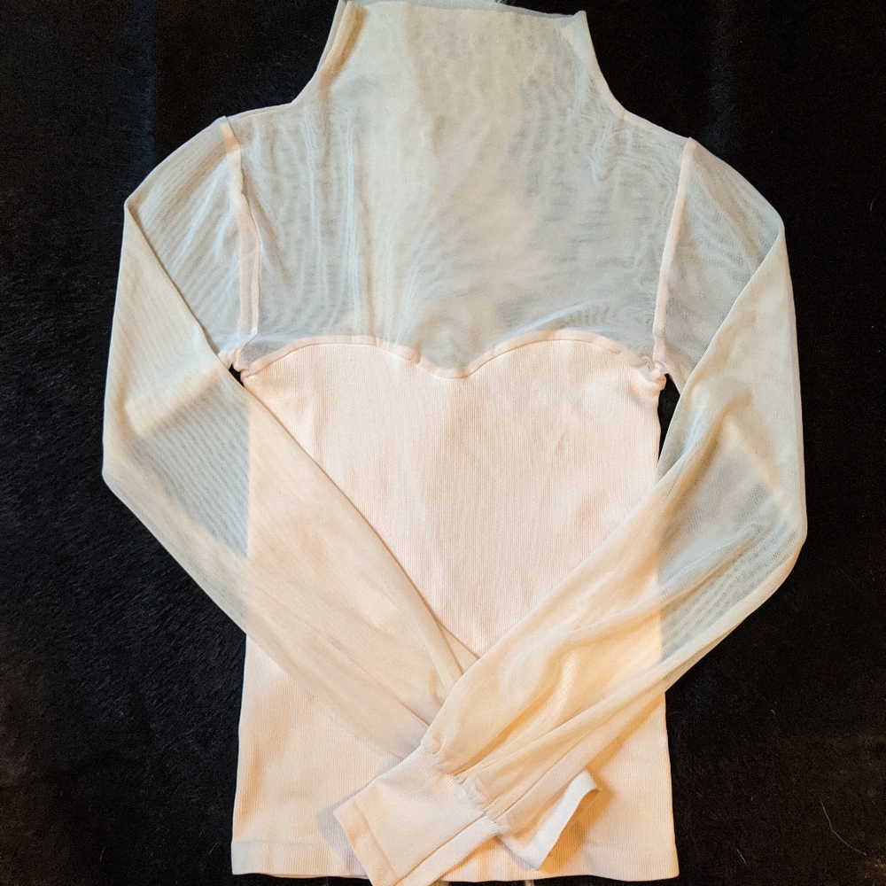 Free People top with sheer sleeves size XS/S